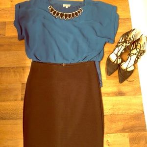 Cobalt Blue Blouse with Beaded Detail